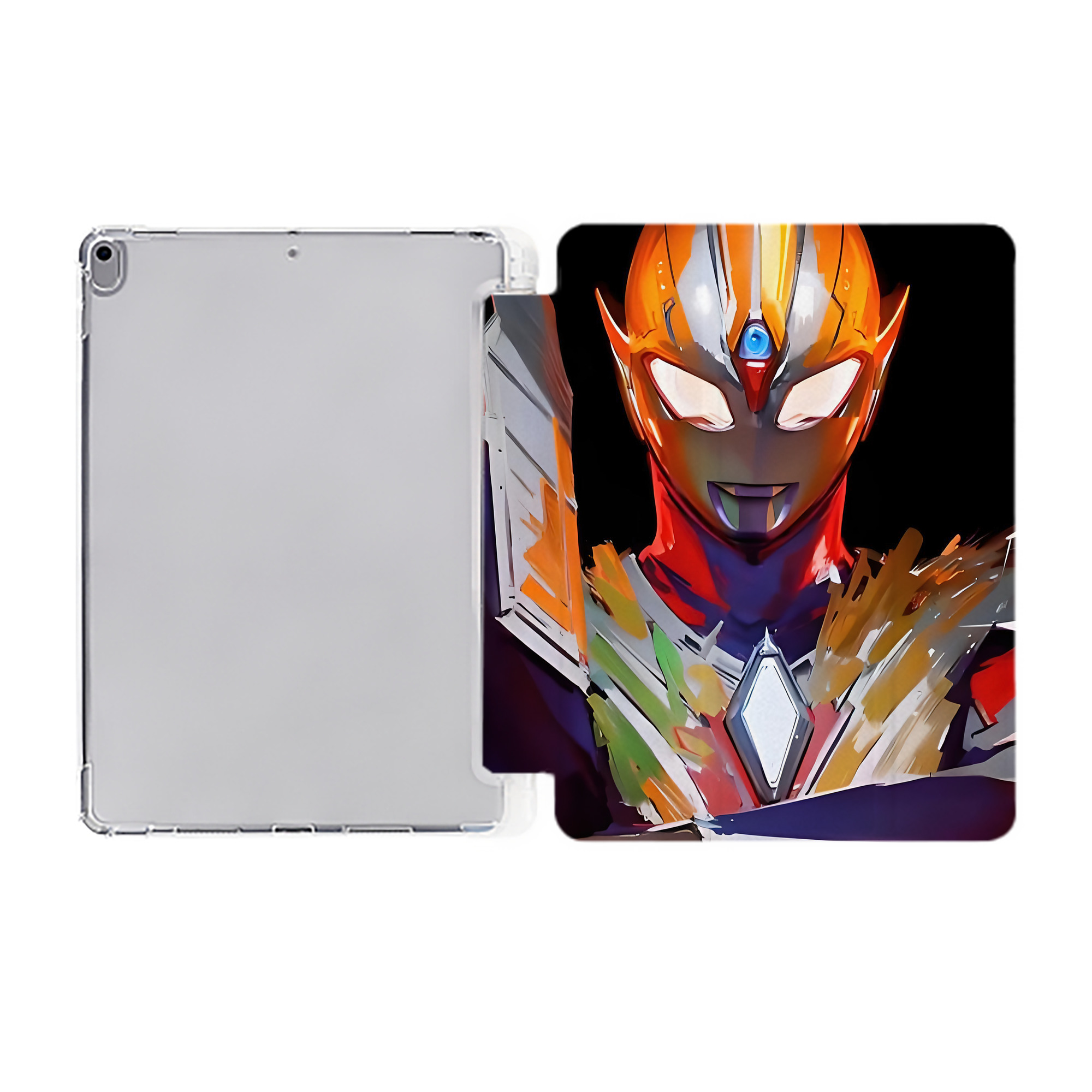 （画像用） ウルトラマン Ultraman IPad ケース ペン収納付き 三つ折りスタンド PUレザー×シリコン 対応機種9.5/10.5/10.9インチ